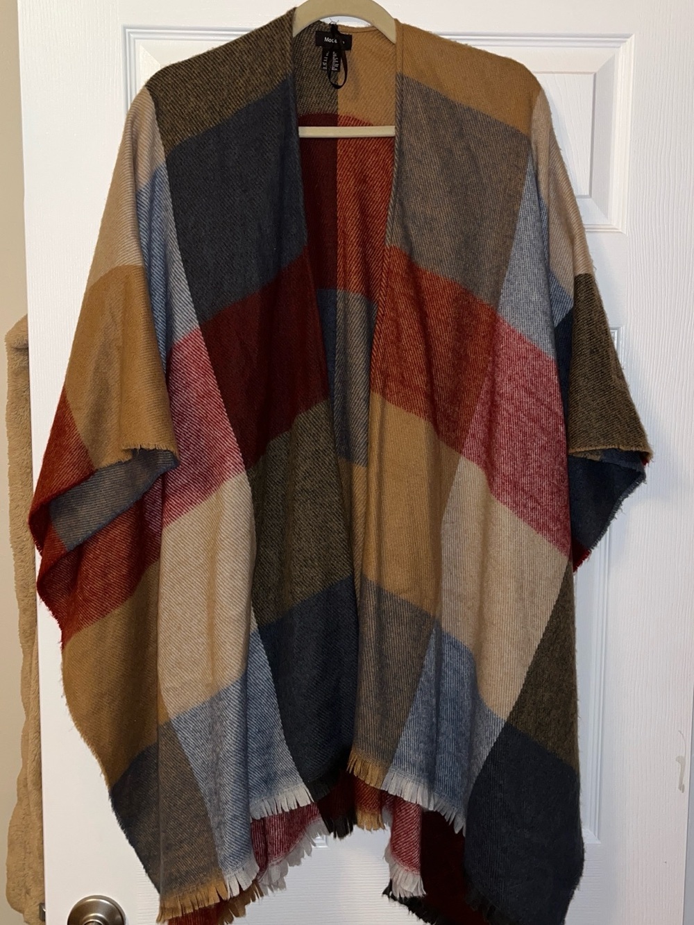 Cozy Multi-Color Plaid Poncho